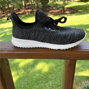 Men’s Athletic Works Black and White Sneakers with Knit Upper